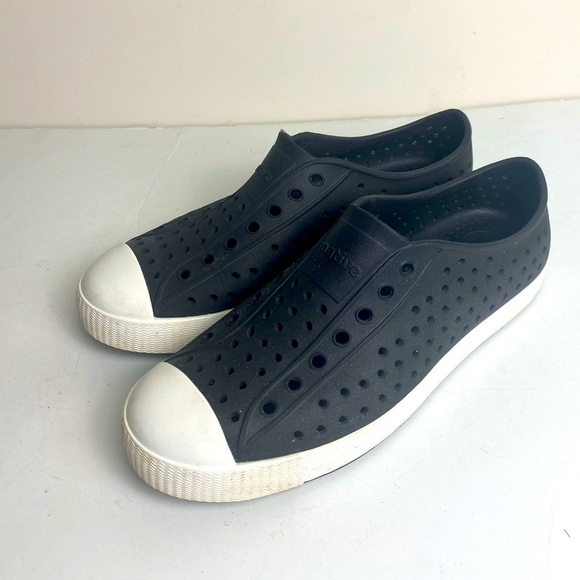 Native Jefferson Block Black Lightweight Washable Slip-On shoes - Picture 1 of 5